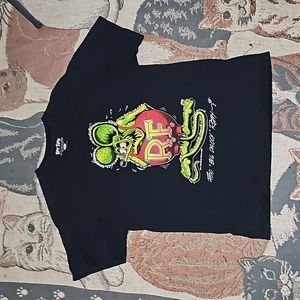 Rat Fink graphic tee shirt 2008 black cotton logo